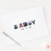 Daddy Father's day personalized photo gift Ovaler Aufkleber (Umschlag)