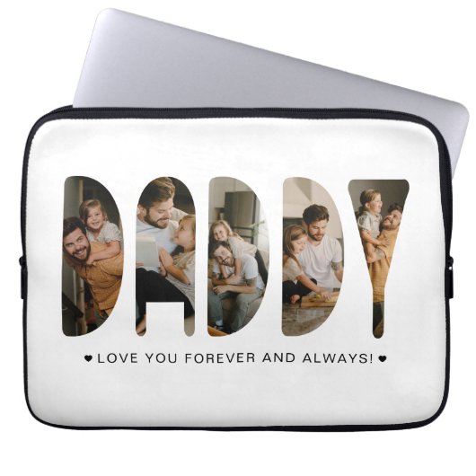 DADDY Foto-Buchstaben Laptopschutzhülle (Vorderseite)