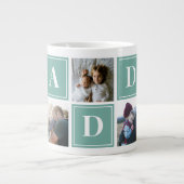Daddy Foto Collage Custom Giant Coffee Tasse (Vorderseite)