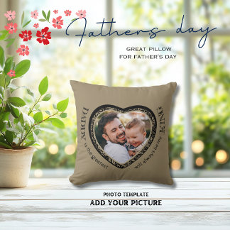 Daddy Foto Heart Shape Kissen