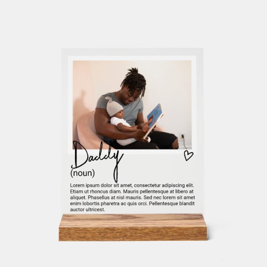 Daddy Foto und Personalisierte Noun Beschreibung Acrylschild (Vorderseite)