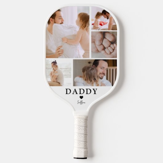 Daddy | FotoCollage Pickleball Schläger (Rückseite)