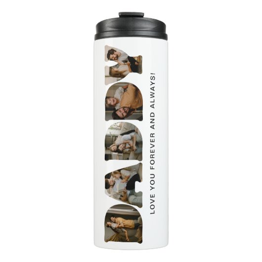 DADDY-Fotocollage Thermosbecher (Vorderseite)
