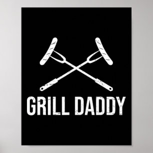 Daddy Funny Vathers Day Glattvater-Grill-Vater Poster