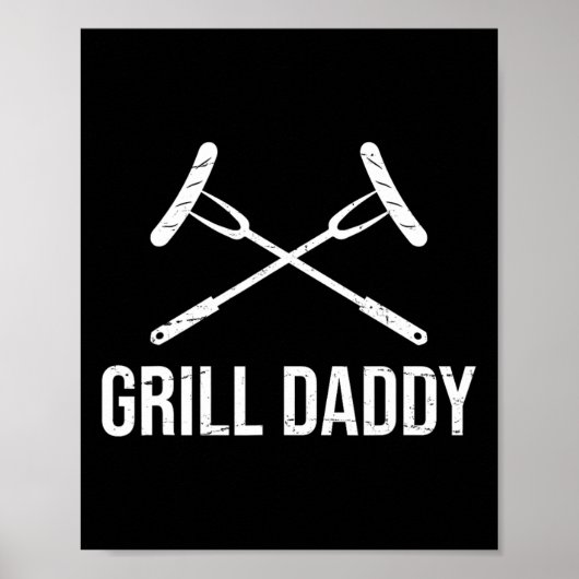 Daddy Funny Vathers Day Glattvater-Grill-Vater Poster (Vorne)