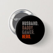 Daddy Gamer Hero - Esport Lover - Videospiel Button (Vorne & Hinten)