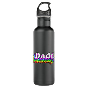 Daddy, Gay Daddy Bear, Retro LGBT Rainbow, LGBTQ P Edelstahlflasche
