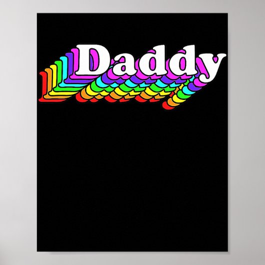 Daddy Gay Daddy Bear Retro LGBT Rainbow LGBTQ Poster (Vorne)