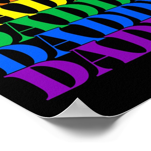 Daddy Gay Daddy Bear Retro LGBT Rainbow LGBTQ Poster (Ecke)