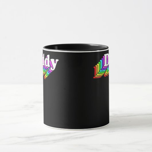 Daddy Gay Daddy Bear Retro LGBT Rainbow LGBTQ Tasse (Zentrum)