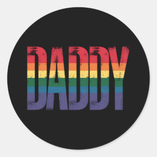 Daddy Gay Pride Monat LGBTQ Vatertag Regenbogen Runder Aufkleber