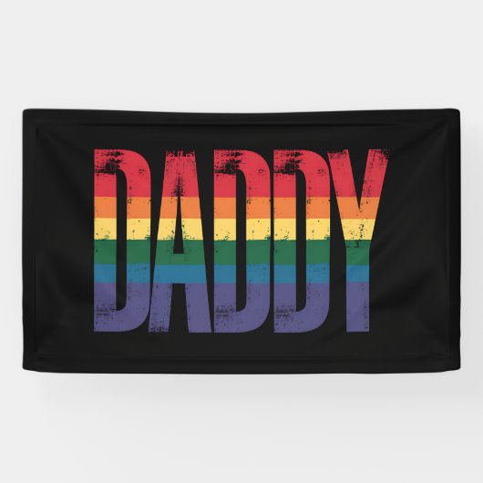 Daddy Gay Pride Monat LGBTQ Vathers Day Rainbow Banner (Horizontal)