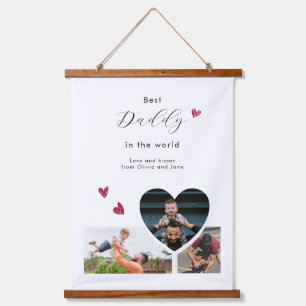 Daddy-Geschenk Erstellen Sie Ihre eigene 3-Foto-Co Wandteppich Mit Holzrahmen