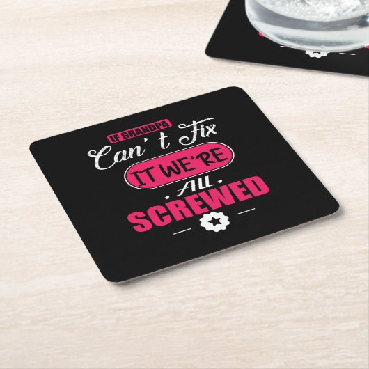 Daddy Geschenk, wenn Opa nicht reparieren kann Rechteckiger Pappuntersetzer (angewinkelt)