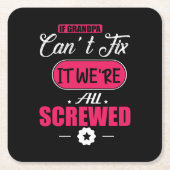 Daddy Geschenk, wenn Opa nicht reparieren kann Rechteckiger Pappuntersetzer (Vorderseite)