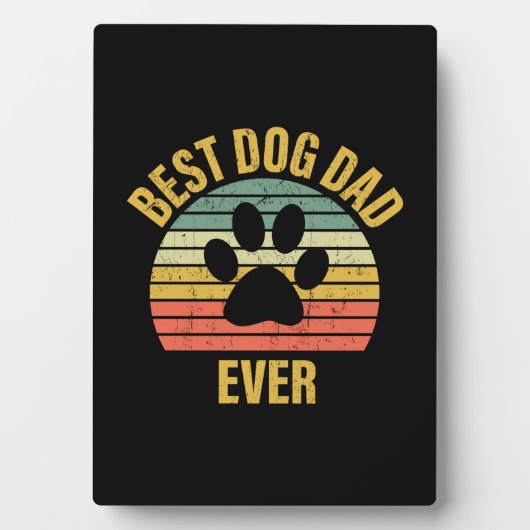 Daddy Gift Best Dog Vater je Fotoplatte (Vorderseite)