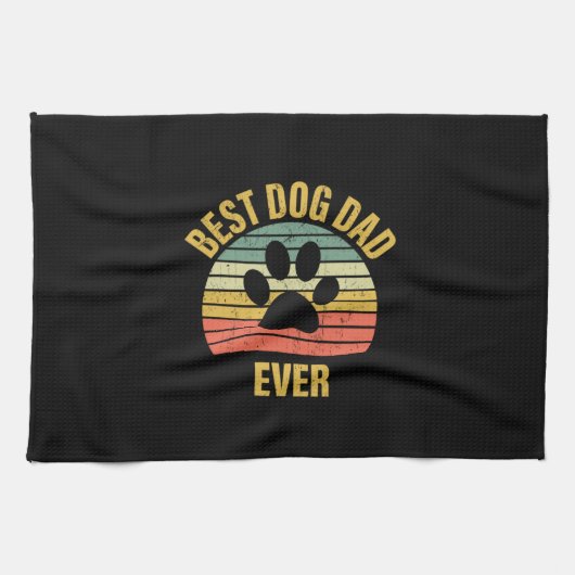 Daddy Gift Best Dog Vater je Geschirrtuch (Horizontal)