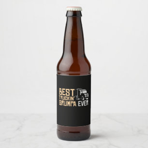 Daddy Gift Best Truckin Grumpa je Bierflaschenetikett