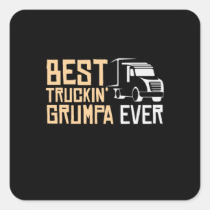 Daddy Gift Best Truckin Grumpa je Quadratischer Aufkleber
