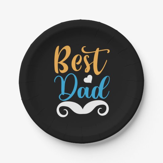 Daddy Gift Best Vater Pappteller (Vorderseite)