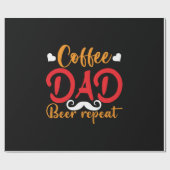 Daddy Gift Coffee Vater Beer Repeat Geschenkpapier (Flach)
