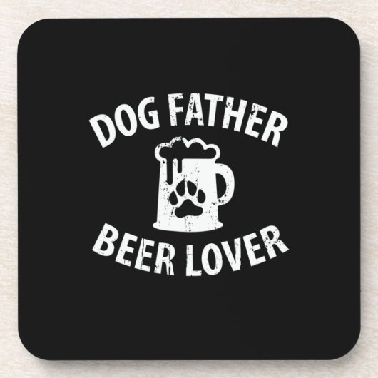 Daddy Gift Dog Father Beer Lover Getränkeuntersetzer (Vorderseite)