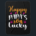 Daddy Gift Happy Papa's Son Lucky Babydecke<br><div class="desc">Daddy Gift Happy Papa's Son Lucky</div>