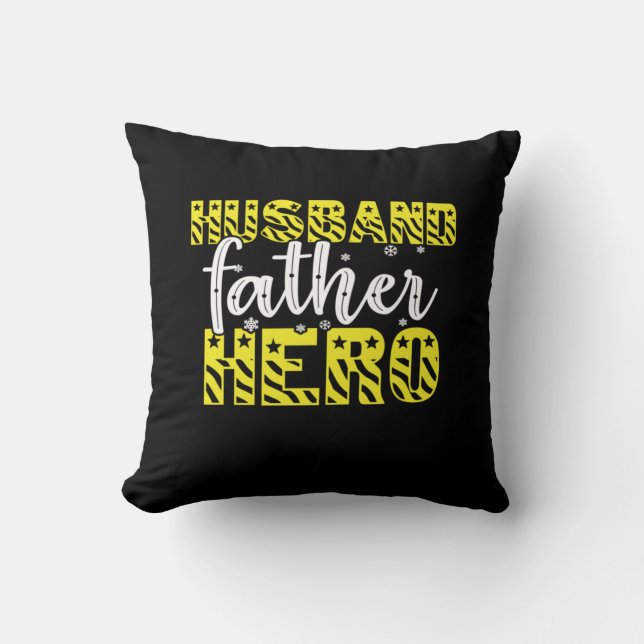 Daddy Gift Husband Father Hero Kissen (Vorderseite)