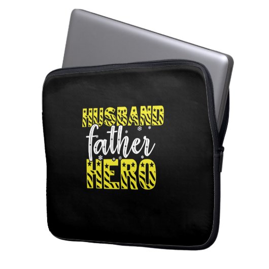 Daddy Gift Husband Father Hero Laptopschutzhülle (Vorderseite Links)