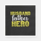 Daddy Gift Husband Father Hero Serviette (Vorderseite)