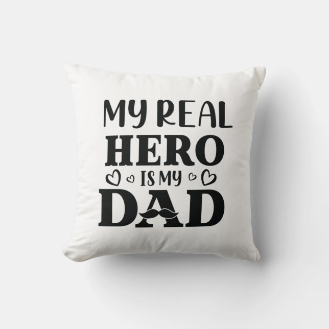 Daddy Gift mein echter Held ist mein Held Kissen (Vorderseite)