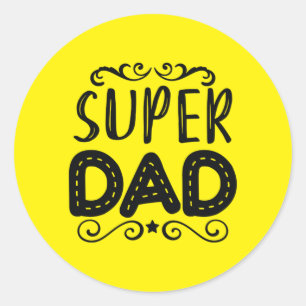 Daddy Gift Proud Super Vater Runder Aufkleber