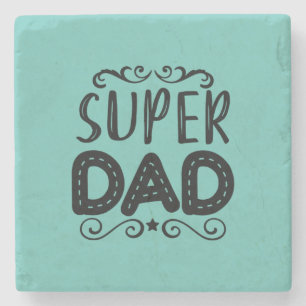 Daddy Gift Proud Super Vater Steinuntersetzer