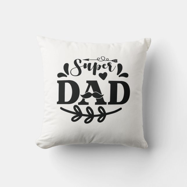 Daddy Gift Super Dad Kissen (Vorderseite)