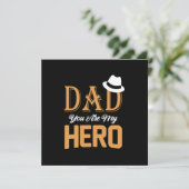 Daddy Gift Vater, du bist mein Held Einladung (Stehend Vorderseite)