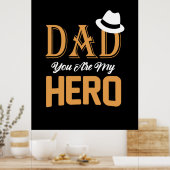 Daddy Gift Vater, du bist mein Held Poster (Küche)