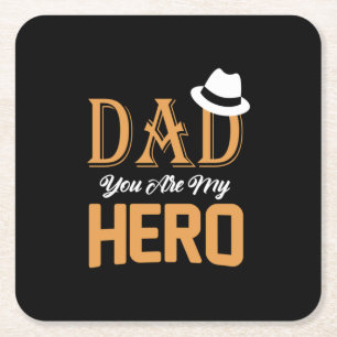 Daddy Gift Vater, du bist mein Held Rechteckiger Pappuntersetzer