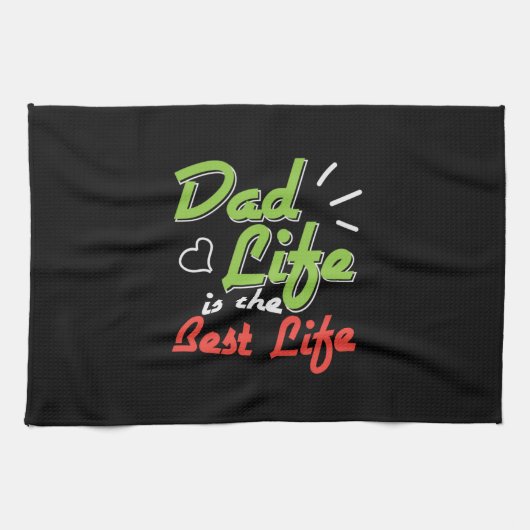 Daddy Gift Vater Leben ist das beste Leben Geschirrtuch (Horizontal)