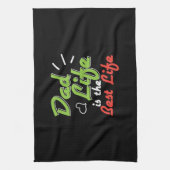 Daddy Gift Vater Leben ist das beste Leben Geschirrtuch (Vertikal)