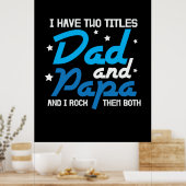 Daddy Gift Vater und Papa I Rock sie Poster (Küche)