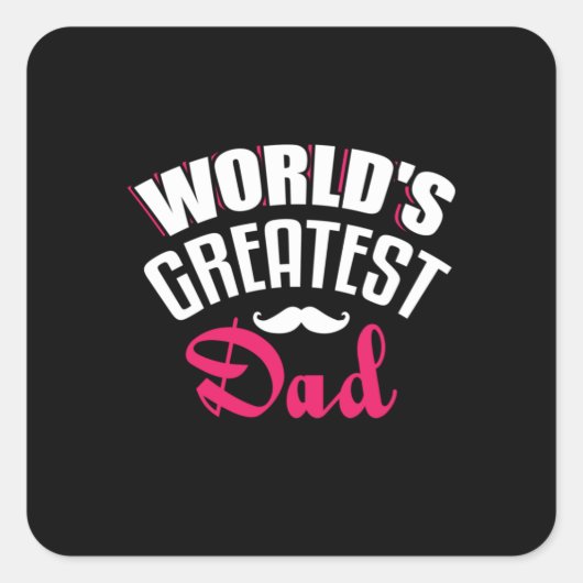 Daddy Gift World Bester Vater Quadratischer Aufkleber (Vorderseite)
