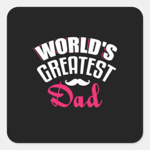 Daddy Gift World Bester Vater Quadratischer Aufkleber