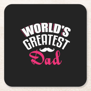 Daddy Gift World Bester Vater Rechteckiger Pappuntersetzer