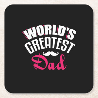 Daddy Gift World Bester Vater Rechteckiger Pappuntersetzer