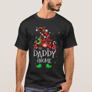 Daddy Gnom Buffalo Karo Gestreifte Passende Famili T-Shirt