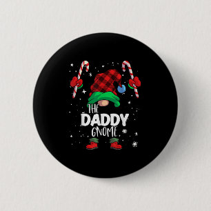 Daddy Gnome Red Buffalo Kariert Matching Family Ch Button