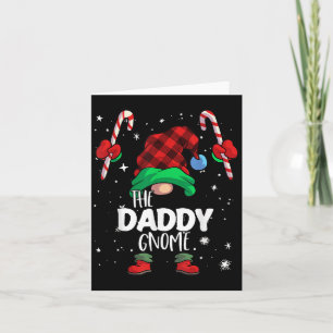 Daddy Gnome Rot kariert, passende Familie Weihnach Karte