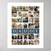 Daddy Grid 30 Photo Collage Family Keepsake Poster (Vorne)