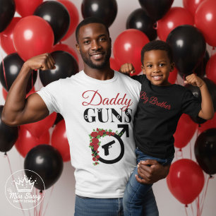 Daddy Guns Geschlecht Enthüllung Baby Shower T-Shirt