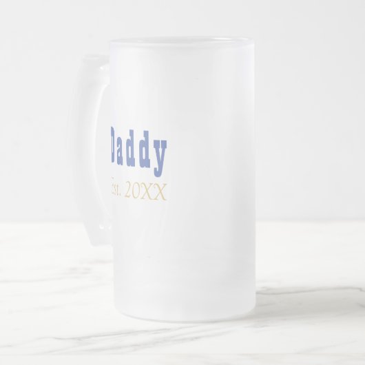 Daddy hat ein benutzerdefiniertes Jahr eingerichte Mattglas Bierglas (Vorderseite Links)
